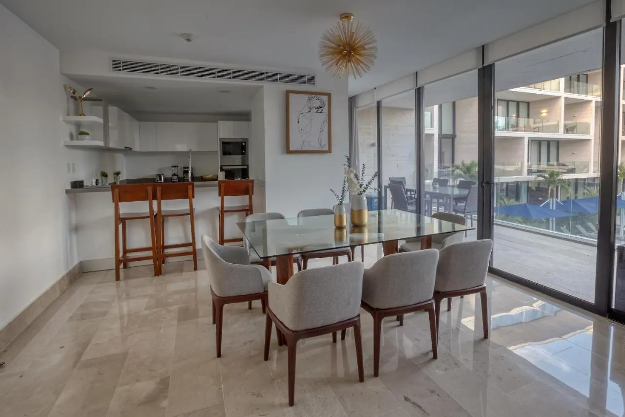 아파트 Astonishing Condo With Balcony In A Private Complex With Pool And Gym 신데 델 카르멘 멕시코